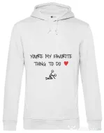 Hoodie barbat cu gluga Favorite thing Alb