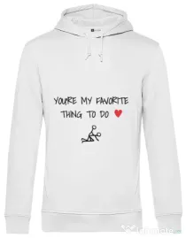 Hoodie barbat cu gluga Favorite thing Alb