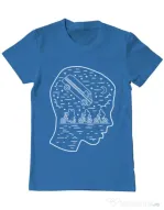 Tricou ADLER barbat Stranger night Albastru azuriu