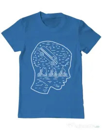 Tricou ADLER barbat Stranger night Albastru azuriu