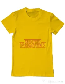 Tricou ADLER barbat Mouth breather Galben