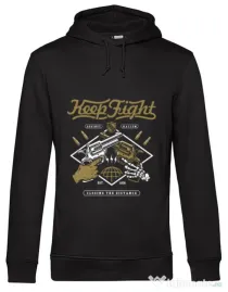 Hoodie barbat cu gluga Keep Fight Negru