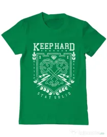 Tricou ADLER barbat Keep Hard Verde mediu