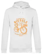 Hoodie barbat cu gluga Bicycle Alb