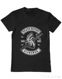 Tricou ADLER barbat Death Before Dishonor Negru