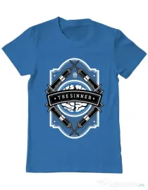 Tricou ADLER barbat The Sinner Albastru azuriu