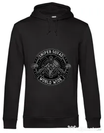Hoodie barbat cu gluga Sniper Squad Negru