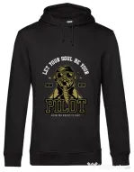 Hoodie barbat cu gluga Let Your Soul Be Your Pilot Negru