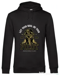 Hoodie barbat cu gluga Let Your Soul Be Your Pilot Negru