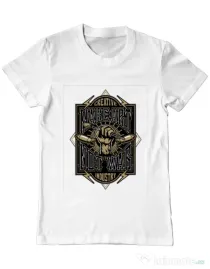 Tricou ADLER barbat Make Art Not War Alb