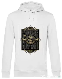 Hoodie barbat cu gluga Make Art Not War Alb