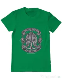 Tricou ADLER barbat Think Like A Captain Act Like A Pirate Verde mediu