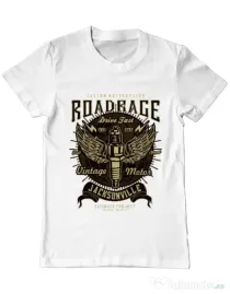 Tricou ADLER barbat Road Rage Alb