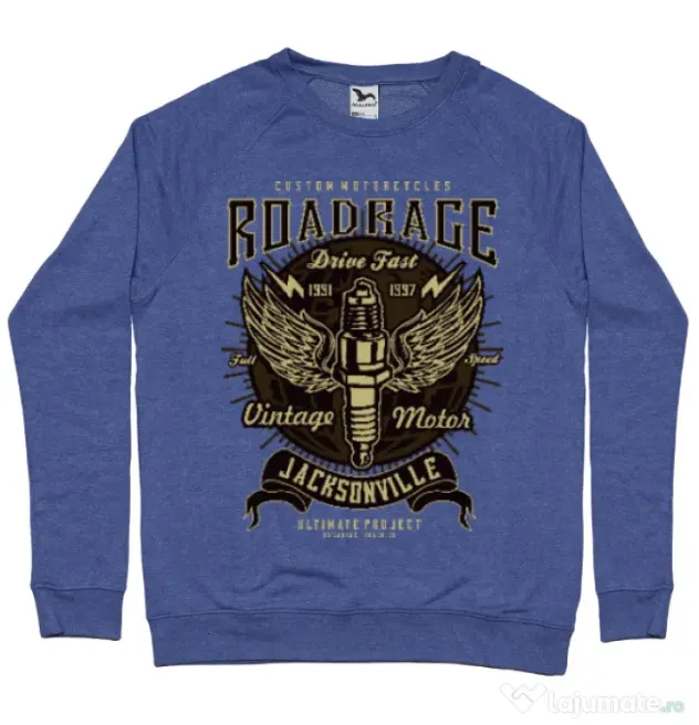 Bluza ADLER barbat Road Rage Albastru melanj