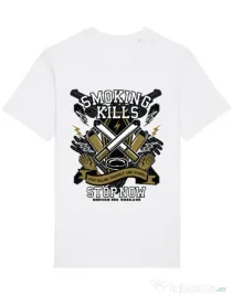 Tricou STANLEY STELLA barbat Smoking Kills Alb