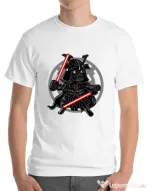 Tricou ADLER barbat Darkside Samurai Alb