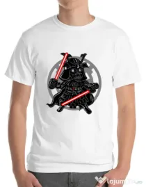 Tricou ADLER barbat Darkside Samurai Alb