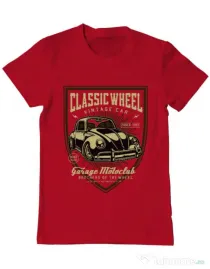 Tricou ADLER barbat Classic Wheel Rosu