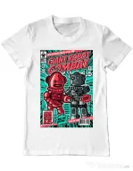 Tricou ADLER barbat Giant robot combat Alb
