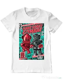Tricou ADLER barbat Giant robot combat Alb