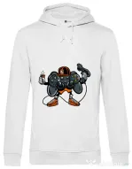 Hoodie barbat cu gluga Lets play Alb