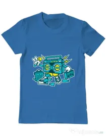 Tricou ADLER barbat Boombox Albastru azuriu