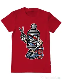 Tricou ADLER barbat Barber Skater Rosu