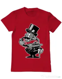 Tricou ADLER barbat Gramophone head Rosu