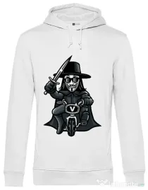 Hoodie barbat cu gluga Vendetta Biker Alb