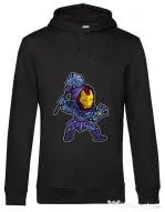 Hoodie barbat cu gluga Iron Skeletor Negru