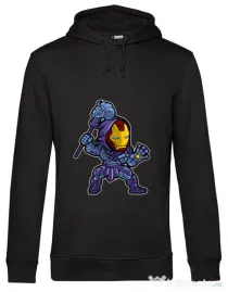 Hoodie barbat cu gluga Iron Skeletor Negru
