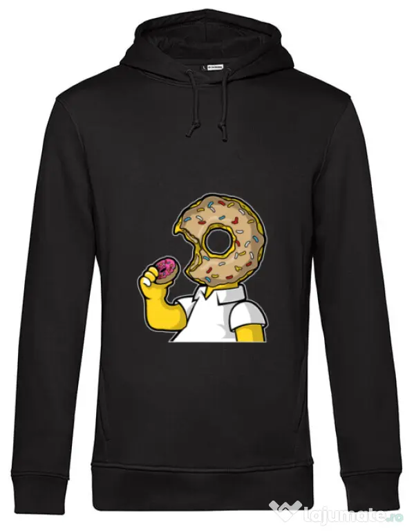 Hoodie barbat cu gluga I Like Donut Negru