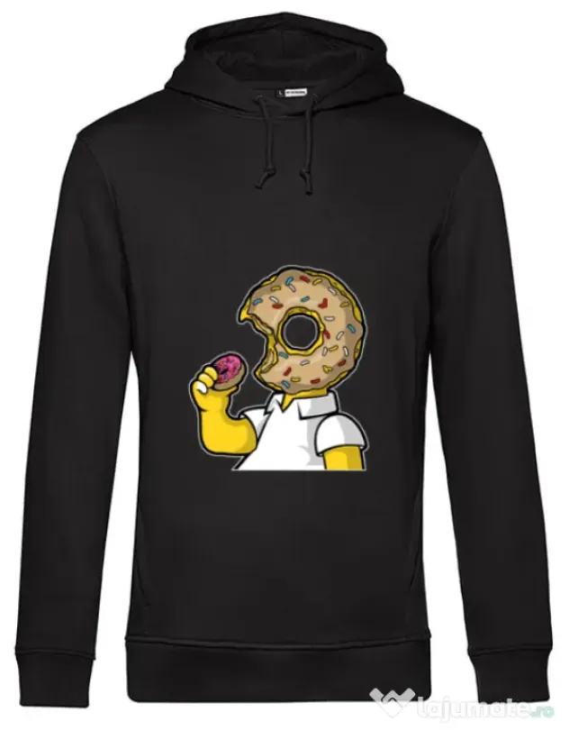 Hoodie barbat cu gluga I Like Donut Negru
