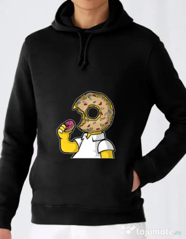Hoodie barbat cu gluga I Like Donut Negru