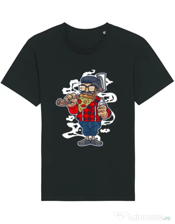 Tricou STANLEY STELLA barbat Pizza Beard Negru