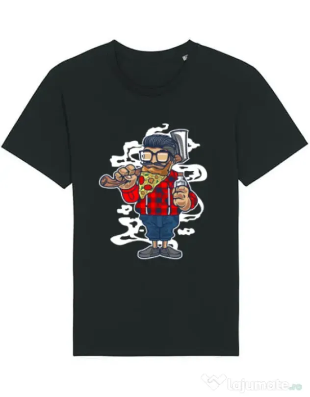 Tricou STANLEY STELLA barbat Pizza Beard Negru