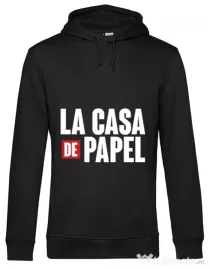 Hoodie barbat cu gluga La casa de papel Negru
