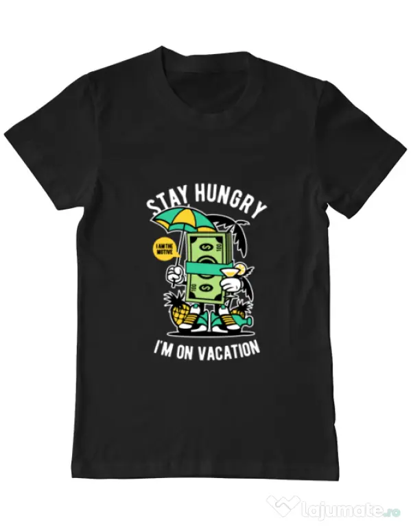 Tricou ADLER barbat Stay Hungry Negru