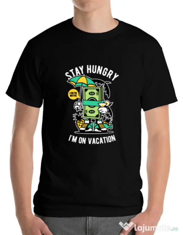 Tricou ADLER barbat Stay Hungry Negru