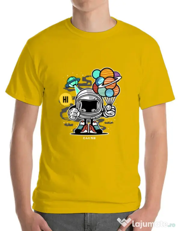 Tricou ADLER barbat Gift From Outer Space Galben