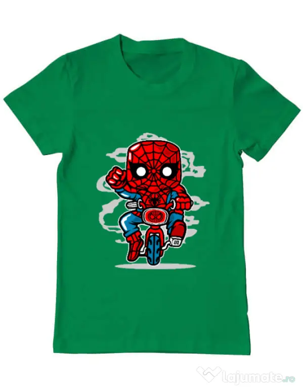 Tricou ADLER barbat Spidey Minibike Verde mediu