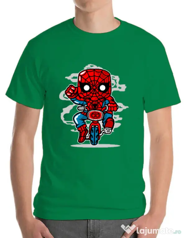 Tricou ADLER barbat Spidey Minibike Verde mediu