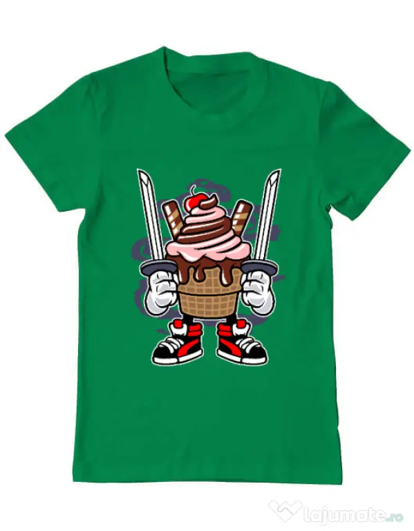 Tricou ADLER barbat Ice Cream Ninja Verde mediu