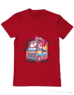 Tricou ADLER barbat Ice Cream Truck Rosu