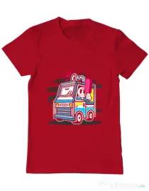 Tricou ADLER barbat Ice Cream Truck Rosu