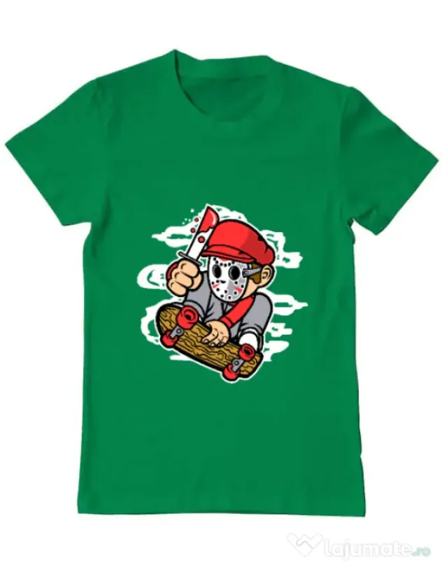Tricou ADLER barbat Killer Skater Verde mediu