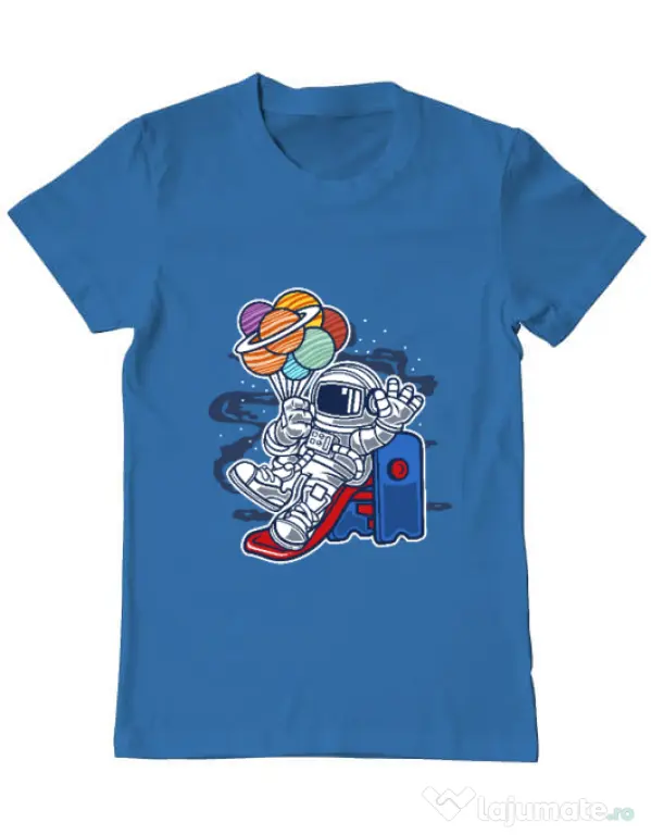 Tricou ADLER barbat Space Slider Albastru azuriu
