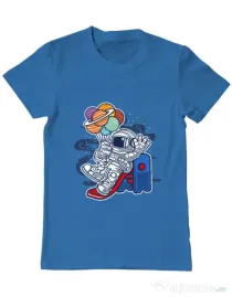 Tricou ADLER barbat Space Slider Albastru azuriu