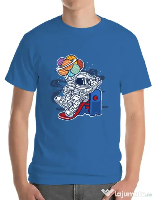 Tricou ADLER barbat Space Slider Albastru azuriu
