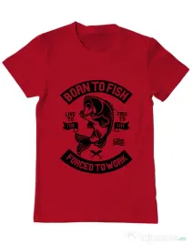 Tricou ADLER barbat Born To Fish Rosu